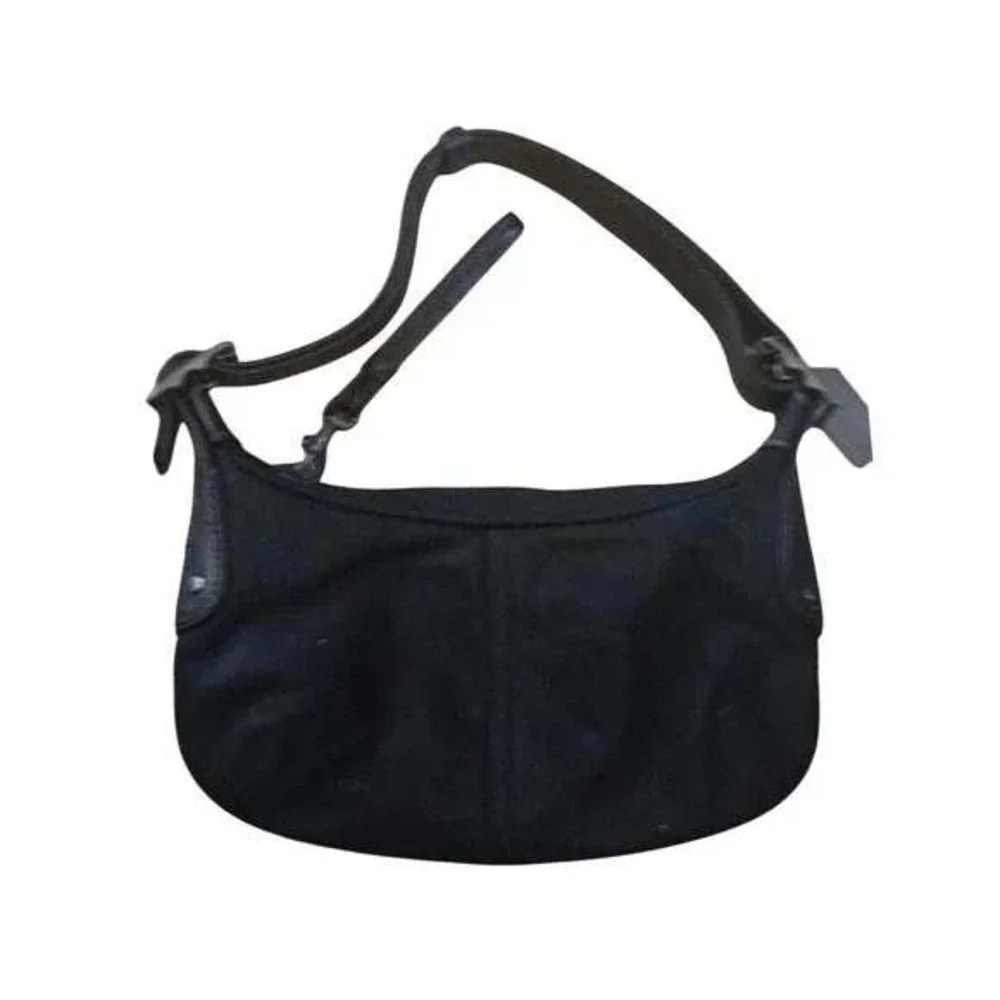 Coach 2003 Black Nylon Leather Trim Hobo Shoulder Bag Handbag Authentic A3K-6671 - Picture 3 of 9